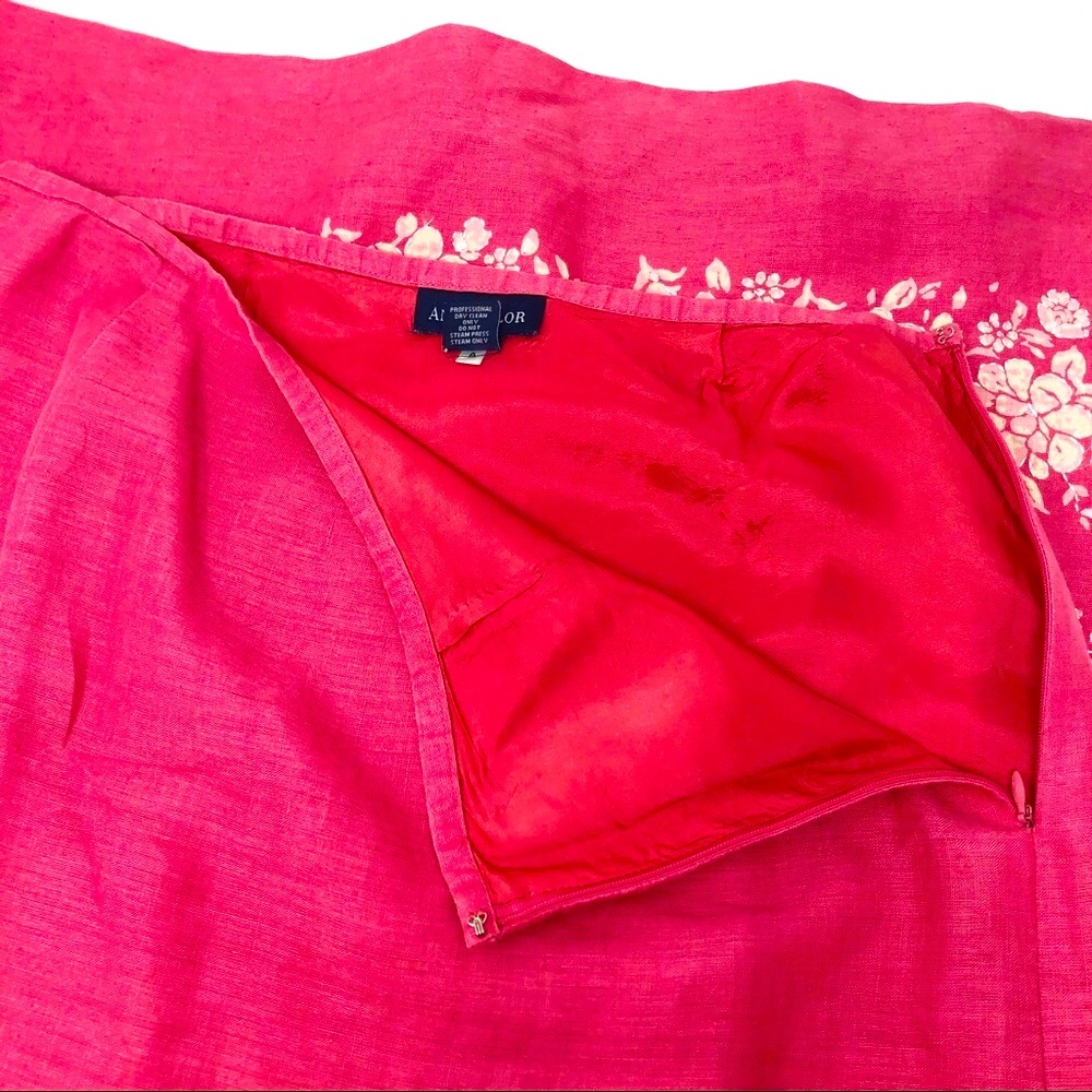 ANN TAYLOR Salmon Floral Cami & Maxi Skirt Set-8 - Picture 8 of 9